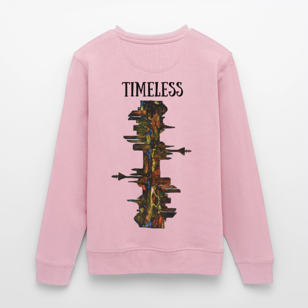 Unisex Bio Pulli Düsseldorfer Skyline Backprint - Hellrosa