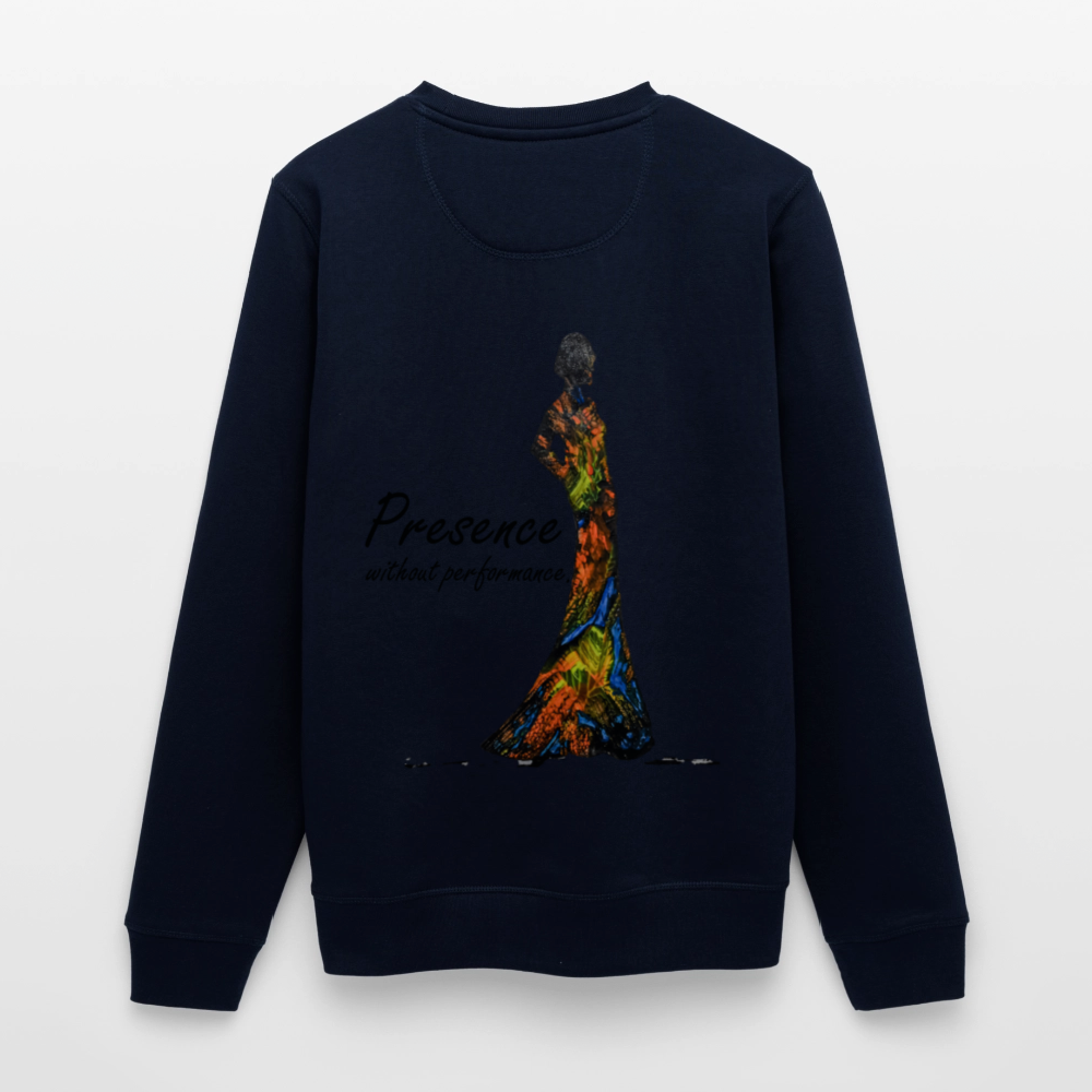 Unisex Bio Pullover Presence Backprint - Navy