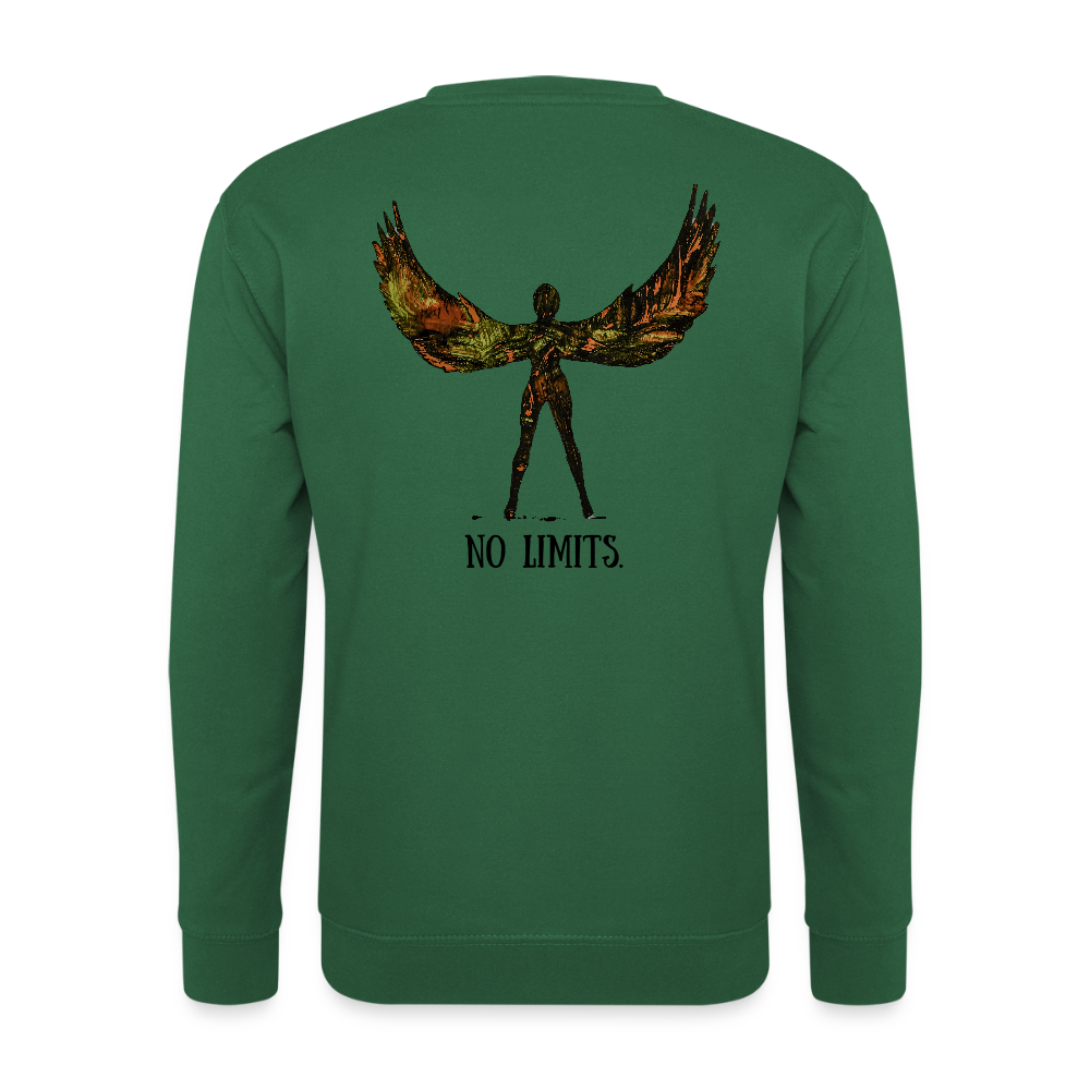 Unisex Pulli Angel Backprint - Grün
