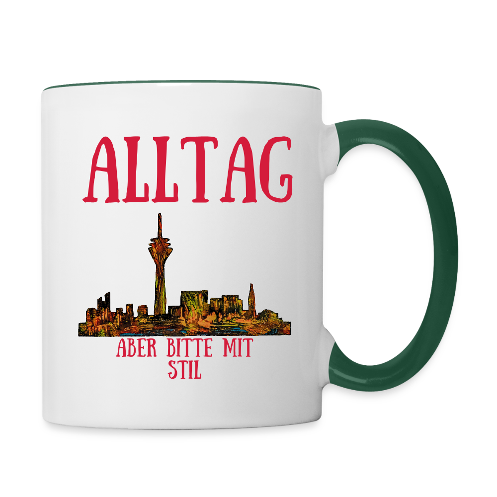 Tasse - Weiß/Dunkelgrün