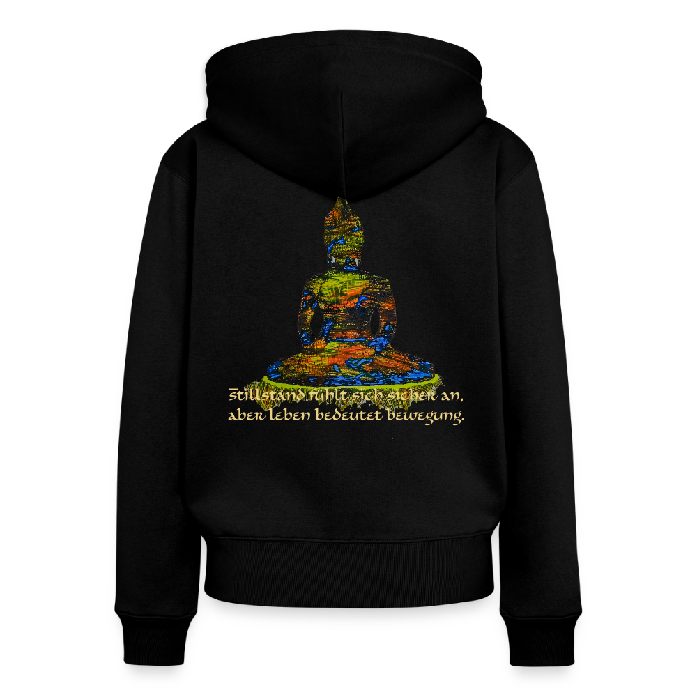 Frauen Kapuzenjacke Buddha Backprint - Schwarz
