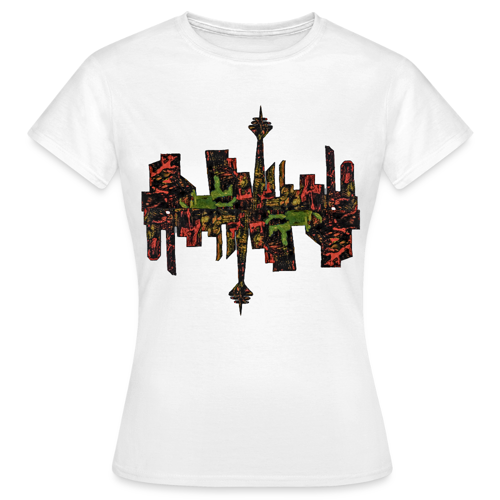 Frauen T-Shirt Düsseldorfer Skyline V.9 - Weiß