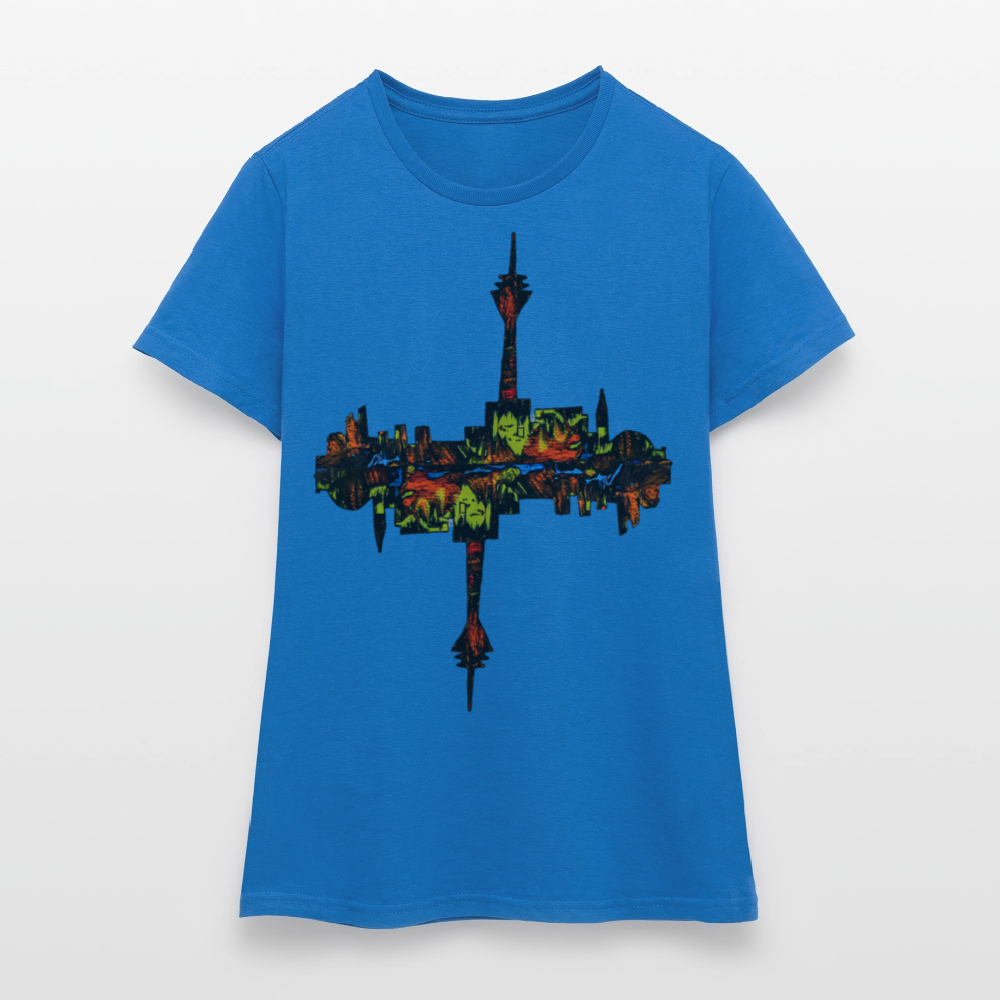 Frauen T-Shirt Düsseldorfer Skyline V.7 - Royalblau