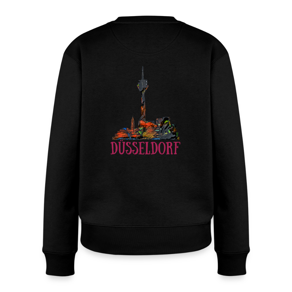Frauen Pulli Düsseldorferskyline Backprint - Schwarz