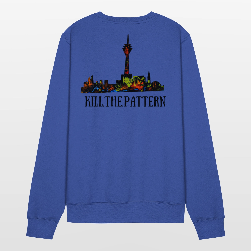 Unisex Pulli Düsseldorfer Skyline Backprint - Royalblau
