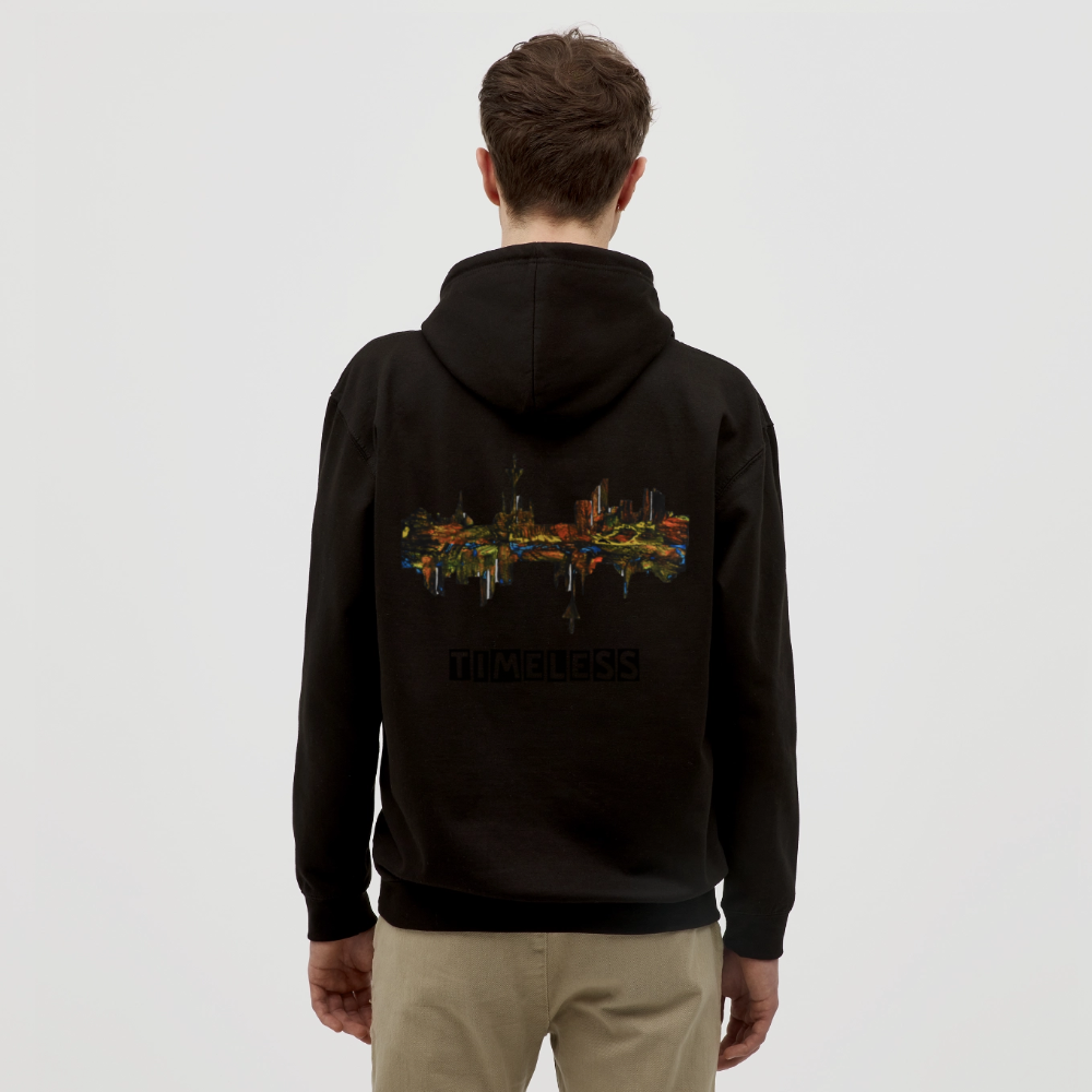 Unisex Hoodie Düsseldorfer Skyline Backprint - Schwarz
