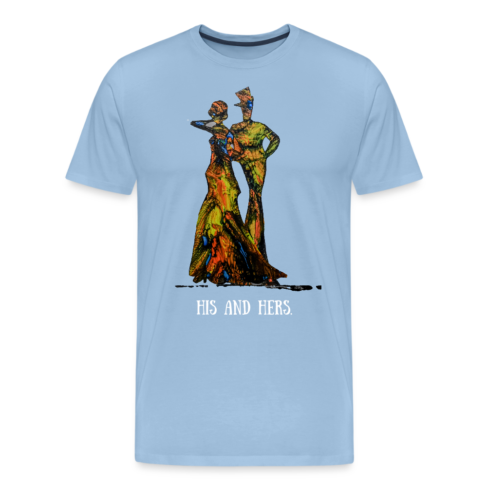 Männer Premium T-Shirt Zylinder und Stella - Sky