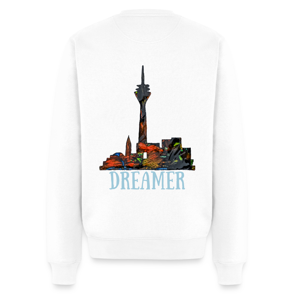 Männer Pulli Düsseldorferskyline Backprint - Weiß