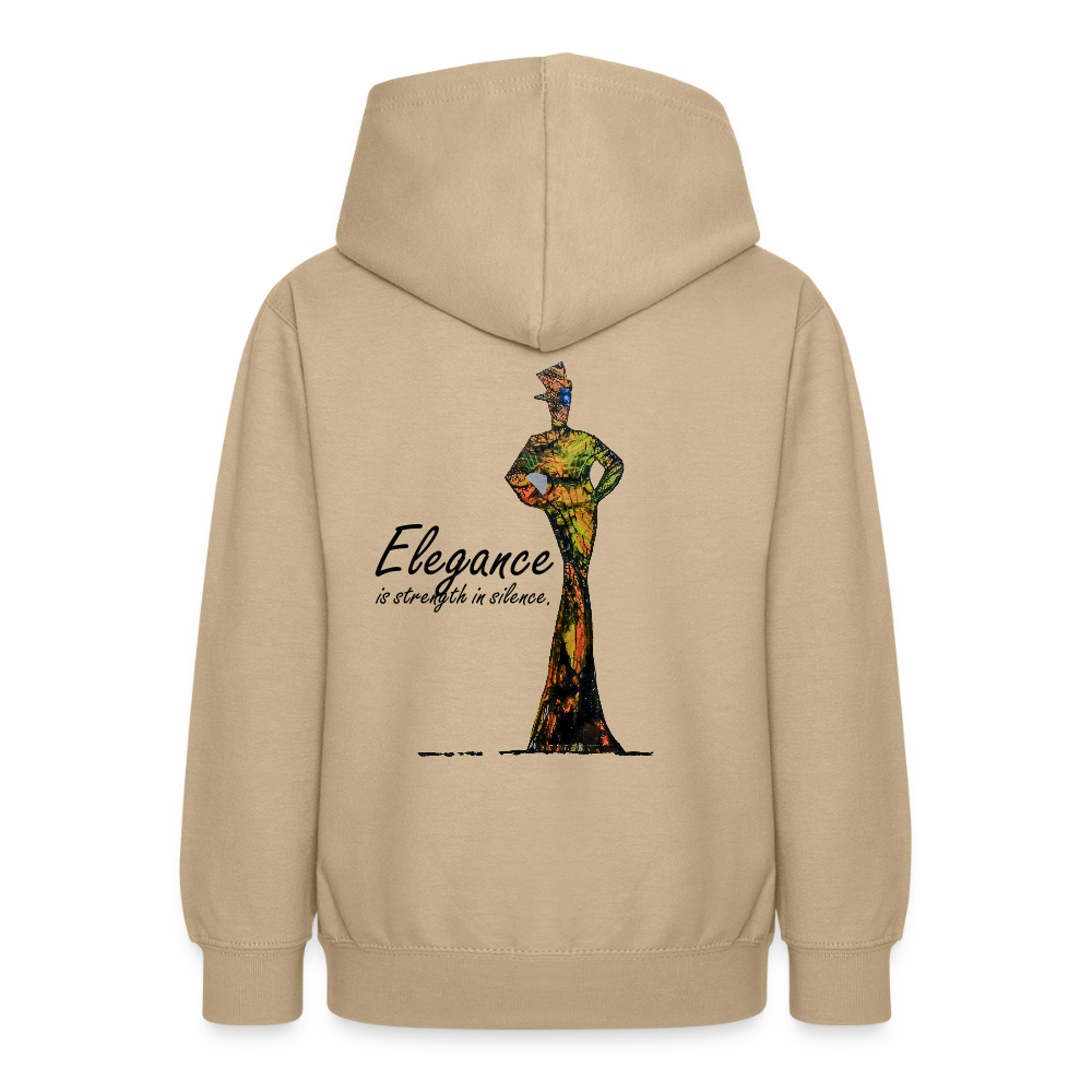 Teenager Hoodie Elegance Backprint - Sand