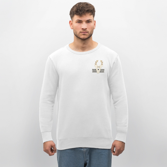Unisex Bio Pullover Elegance Backprint - Weiß