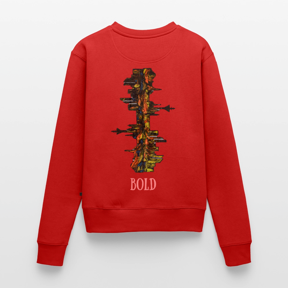 Frauen Pulli Düsseldorfer Skyline Backprint - Rot