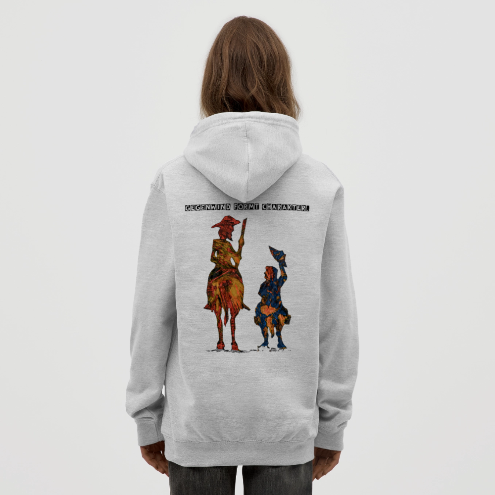 Unisex Hoodie Don Quixote Backprint - Hellgrau meliert