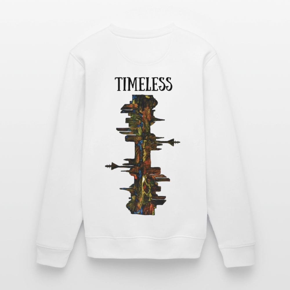 Unisex Bio Pulli Düsseldorfer Skyline Backprint - Weiß