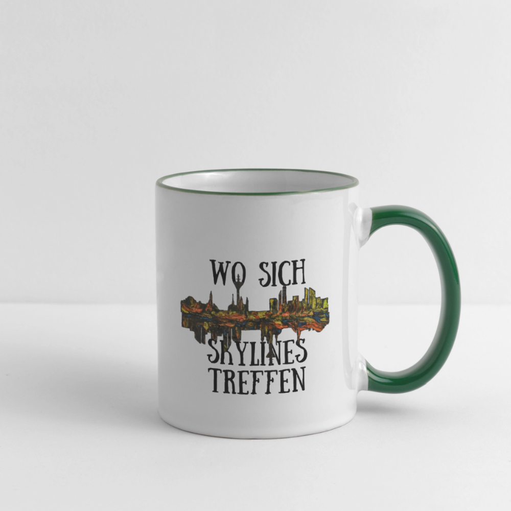 Tasse - Weiß/Dunkelgrün