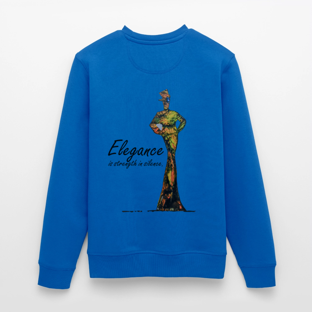 Unisex Bio Pullover Elegance Backprint - Königsblau