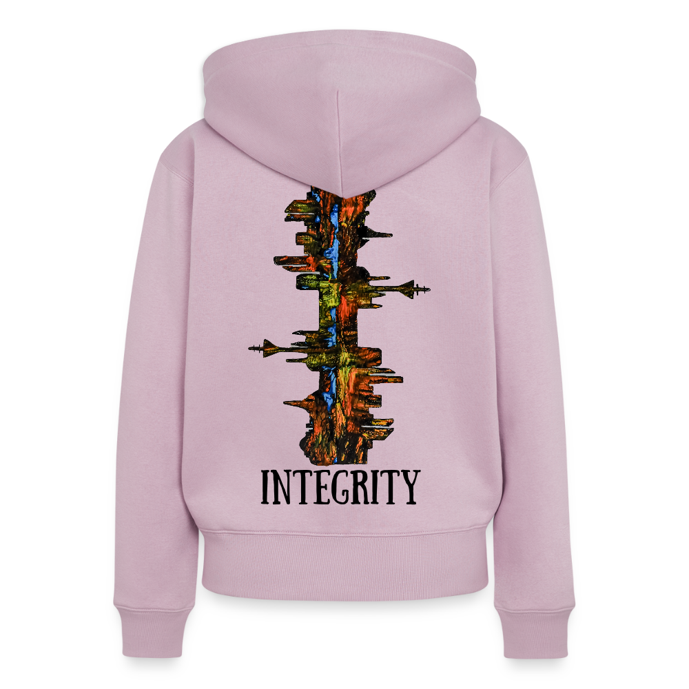 Frauen Kapuzenjacke Düsseldorfer Skyline Backprint - Altrosa