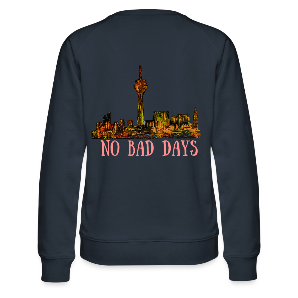 Frauen Pulli Düsseldorfer Skyline Backprint - Navy