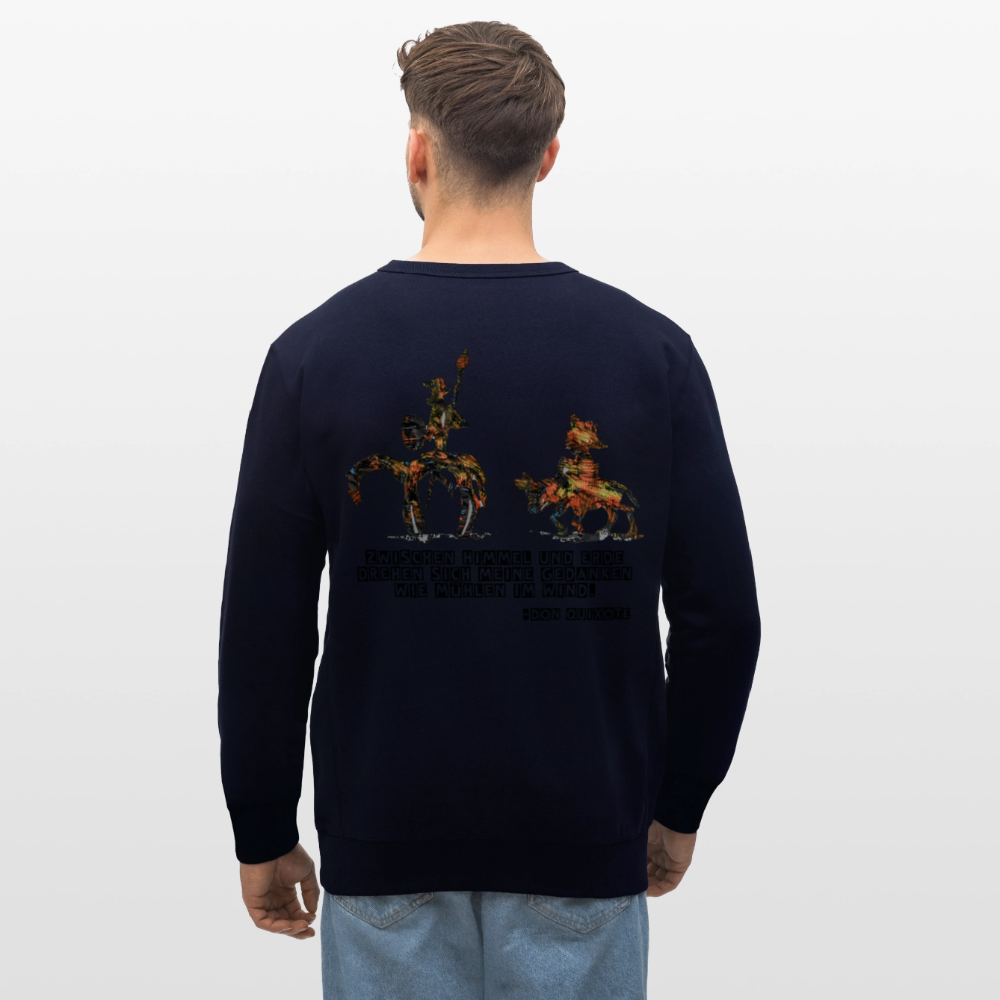 Unisex Bio Pulli Don Quixote Backprint - Navy