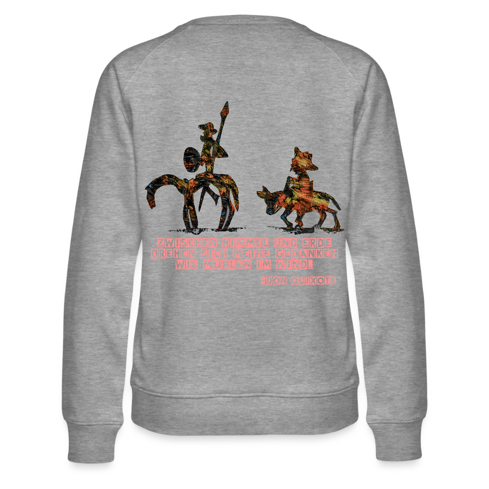 Frauen Pulli Don Quixote Backprint - Grau meliert