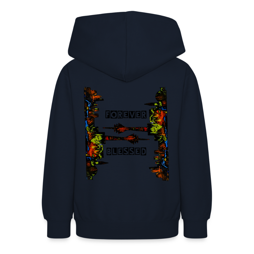 Teenger Hoodie Düsseldorfer Skyline Backprint - Navy