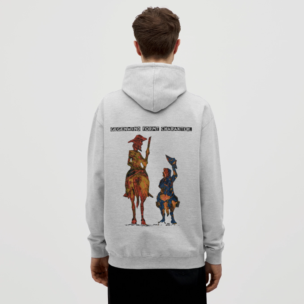 Unisex Hoodie Don Quixote Backprint - Hellgrau meliert