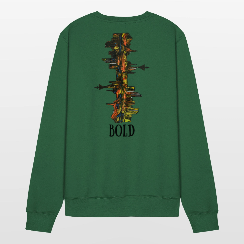 Unisex Pulli Düsseldorfer Skyline Backprint - Grün