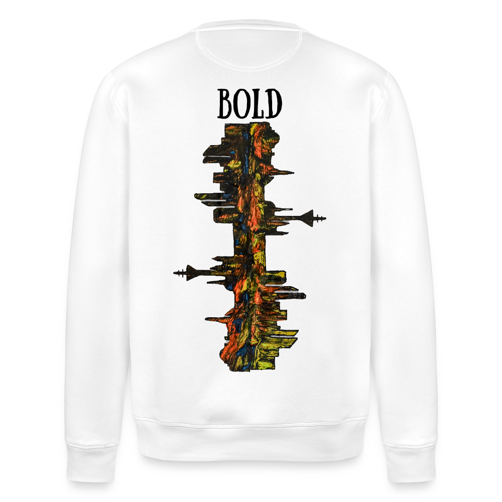 Unisex Bio Pulli Düsseldorfer Skyline Backprint - Weiß