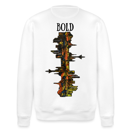 Unisex Bio Pulli Düsseldorfer Skyline Backprint - Weiß