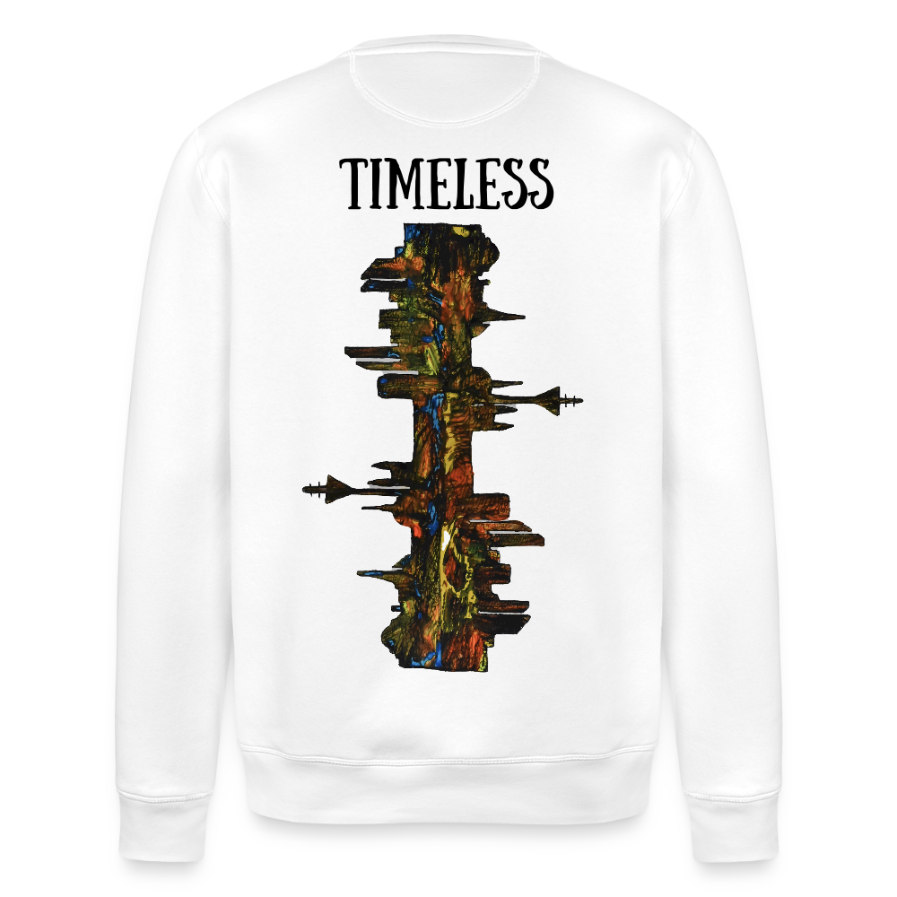 Unisex Bio Pulli Düsseldorfer Skyline Backprint - Weiß