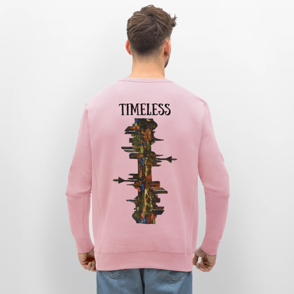 Unisex Bio Pulli Düsseldorfer Skyline Backprint - Hellrosa