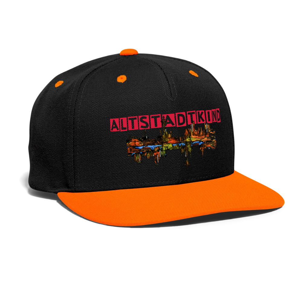 Kontrast Snapback Cap - Schwarz/Neonorange
