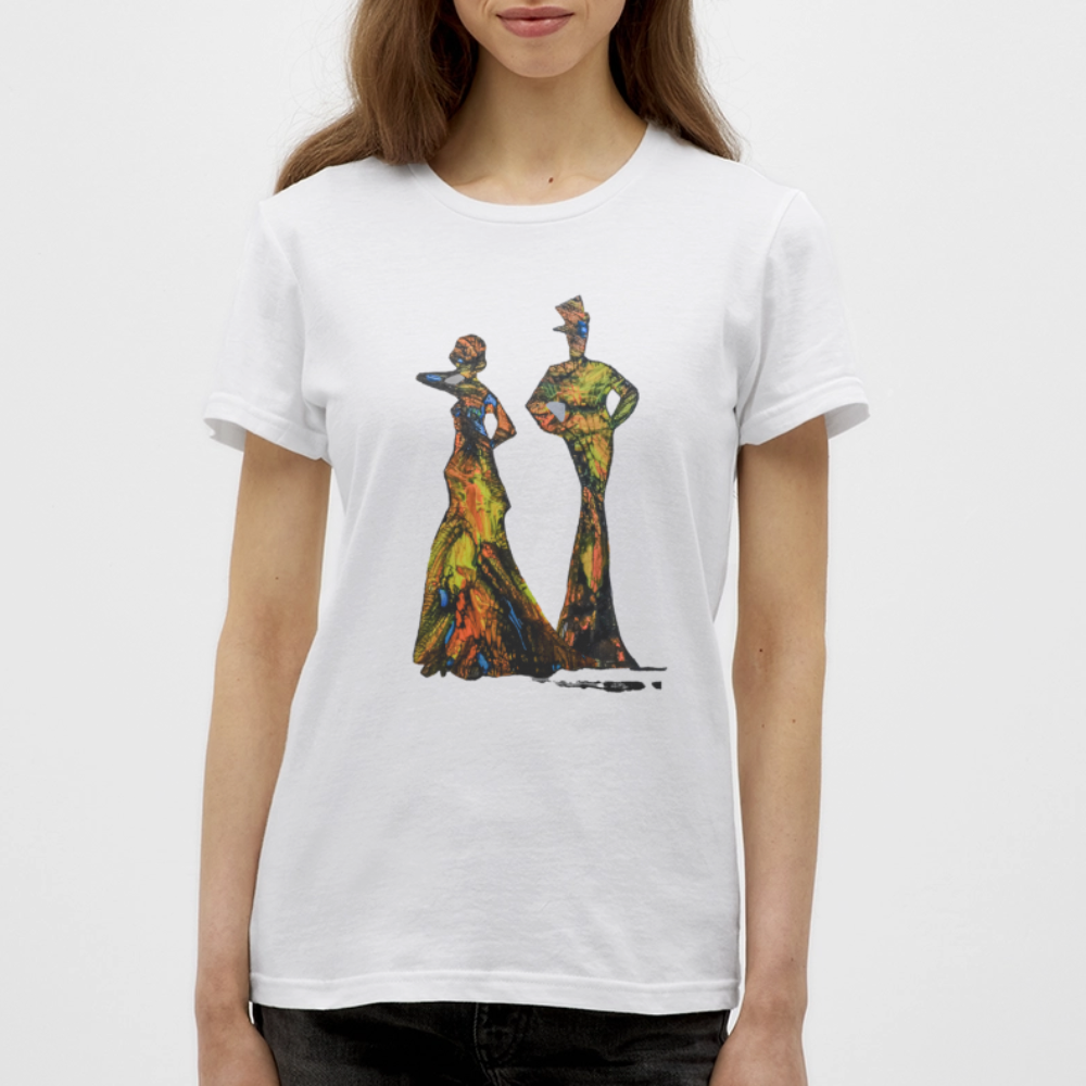 Frauen T-Shirt Zylinder und Stella - Weiß