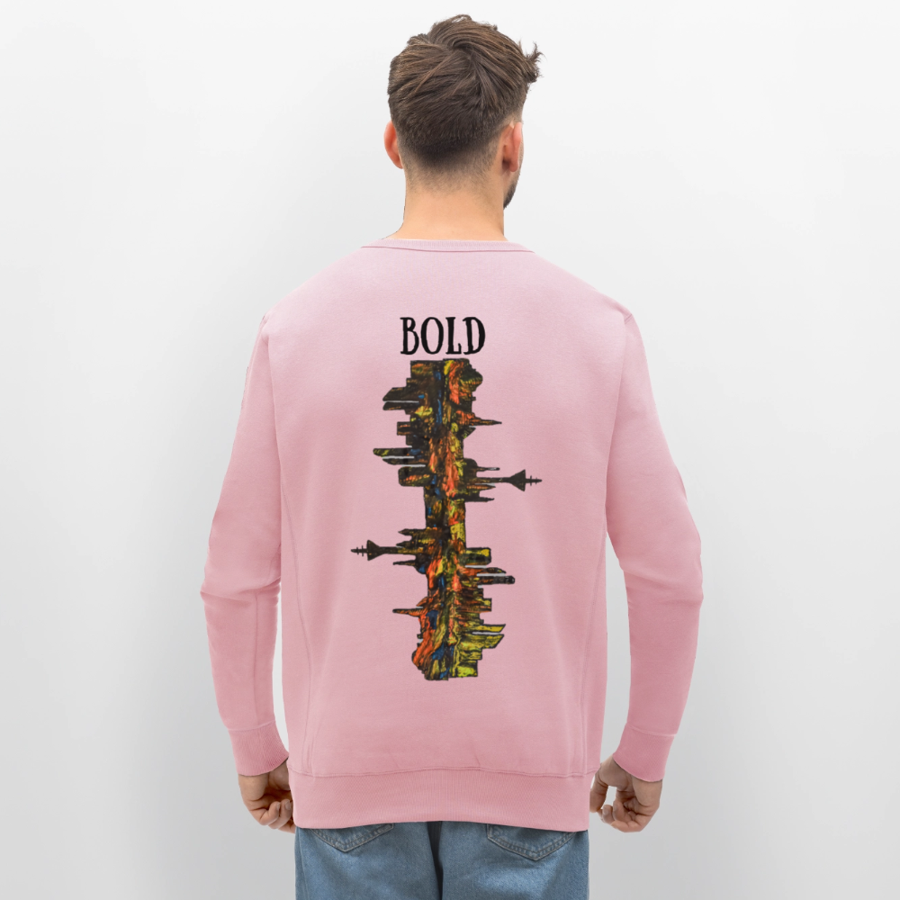 Unisex Bio Pulli Düsseldorfer Skyline Backprint - Hellrosa