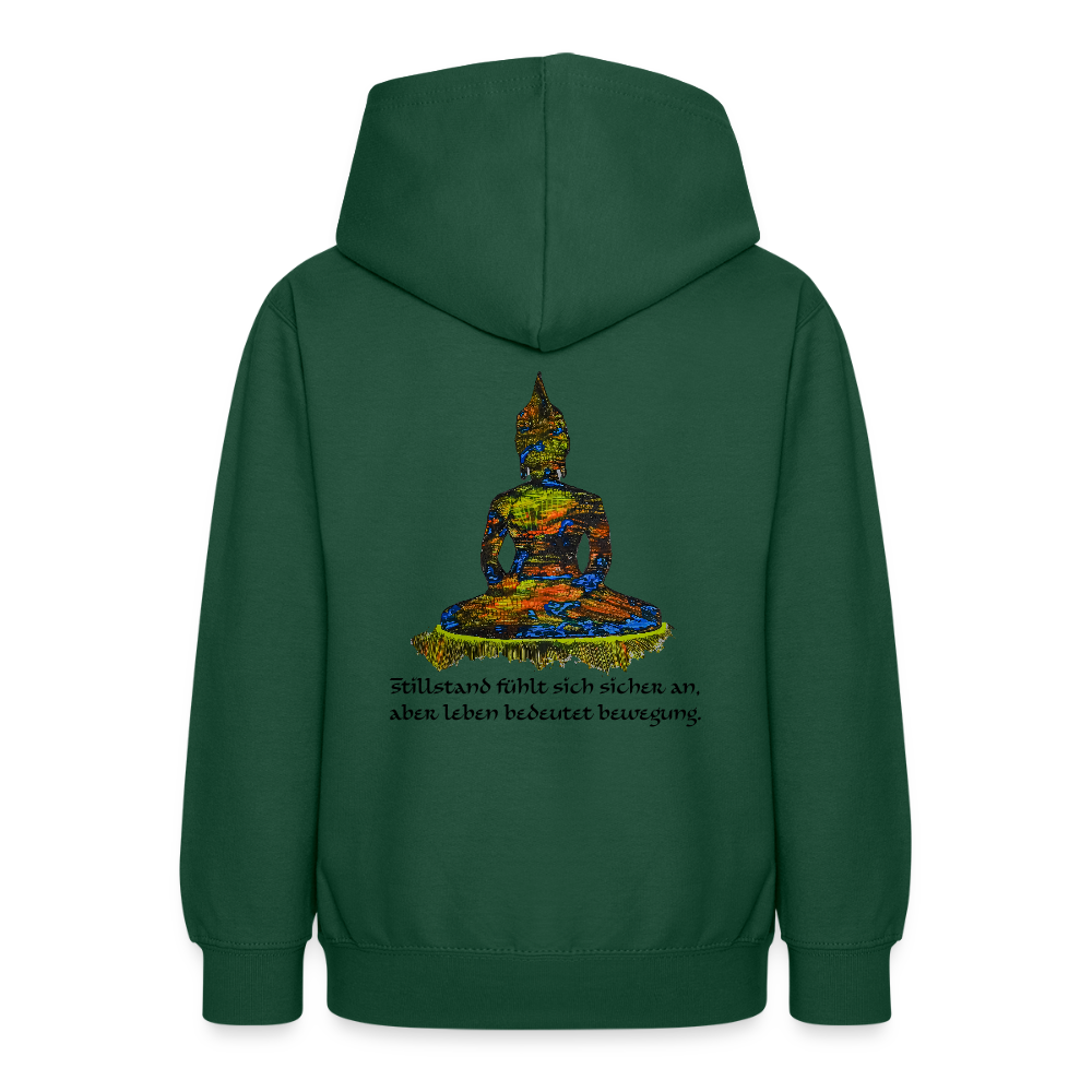 Teenagers Hoodie Buddha Backprint - Flaschengrün