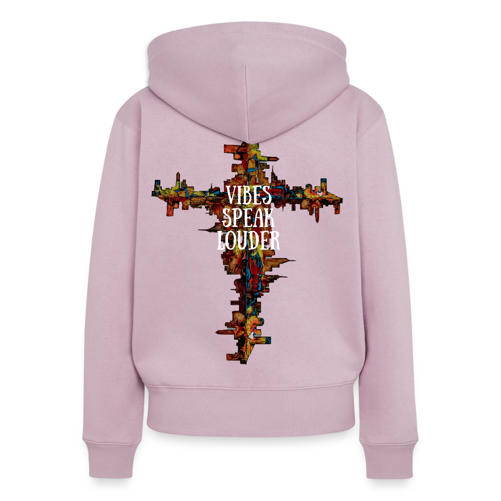 Frauen Kapuzenjacke Frankfurter Skyline Backprint - Altrosa