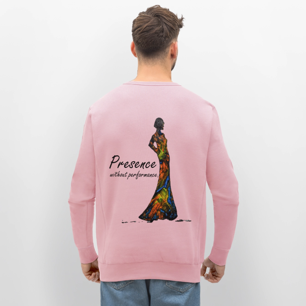 Unisex Bio Pullover Presence Backprint - Hellrosa