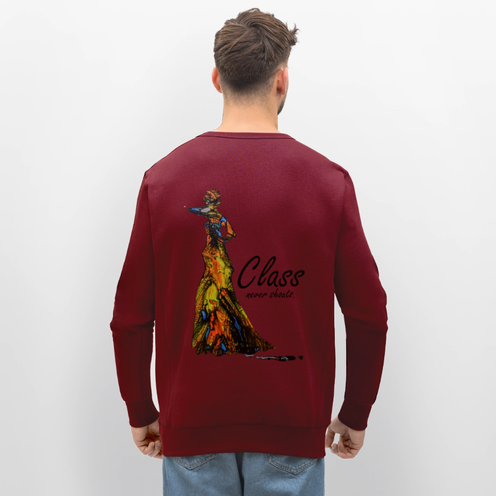 Unisex Bio Pulli Class Backprint - Burgunderrot