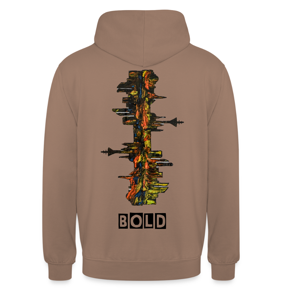 Unisex Hoodie Düsseldorfer Skyline Backprint - Mokka