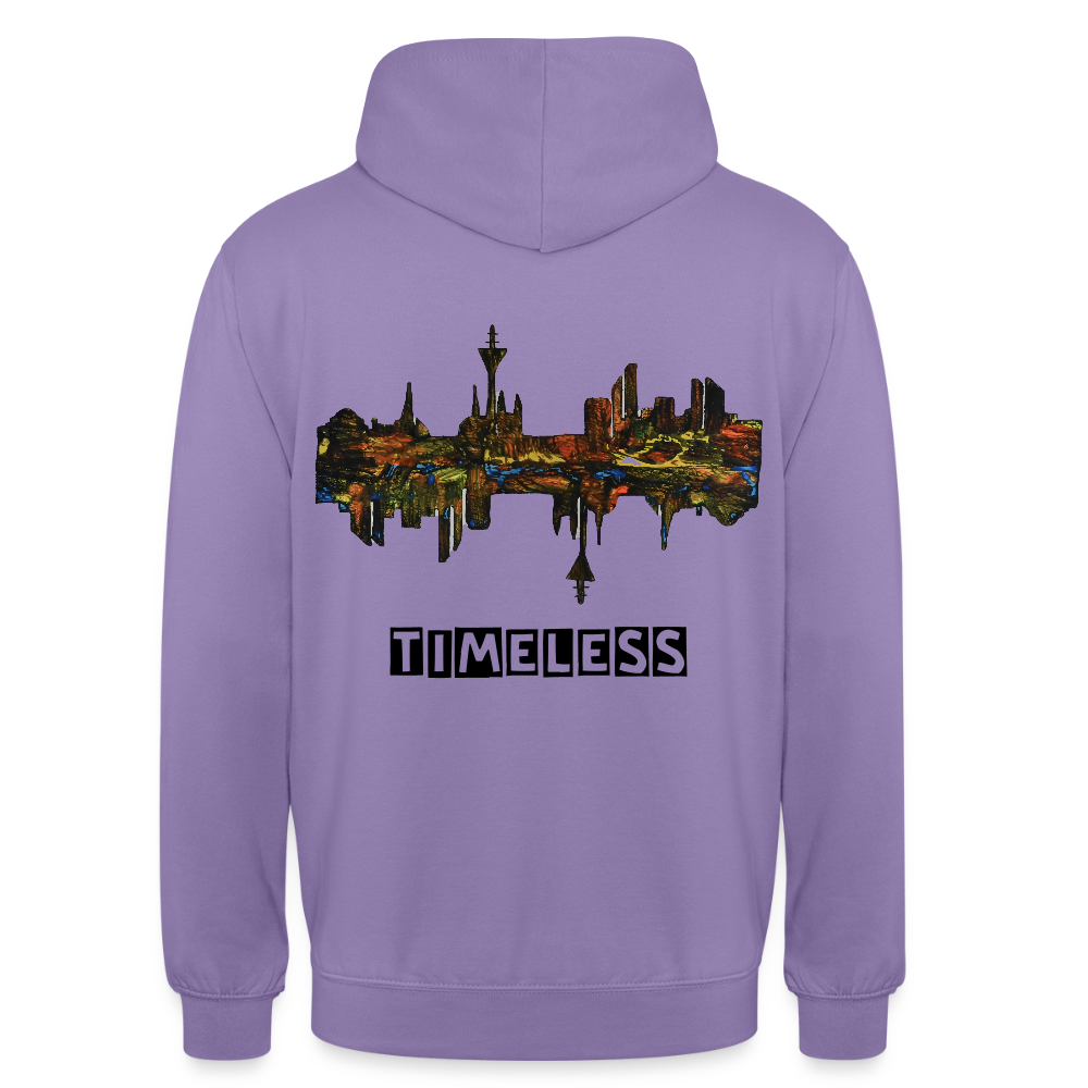 Unisex Hoodie Düsseldorfer Skyline Backprint - Lavendel
