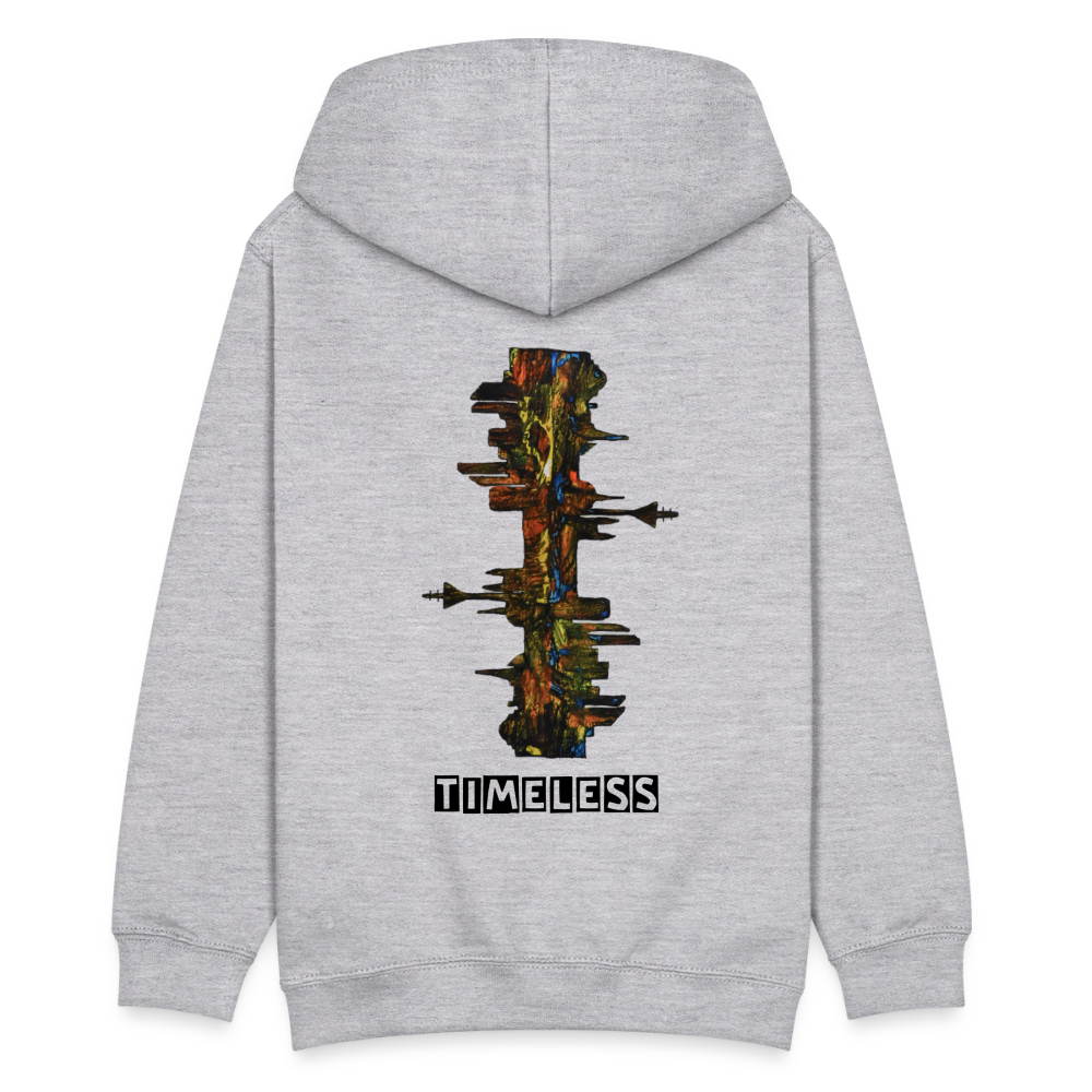 Teenager Hoodie Düsseldorfer Skyline Backprint - Hellgrau meliert