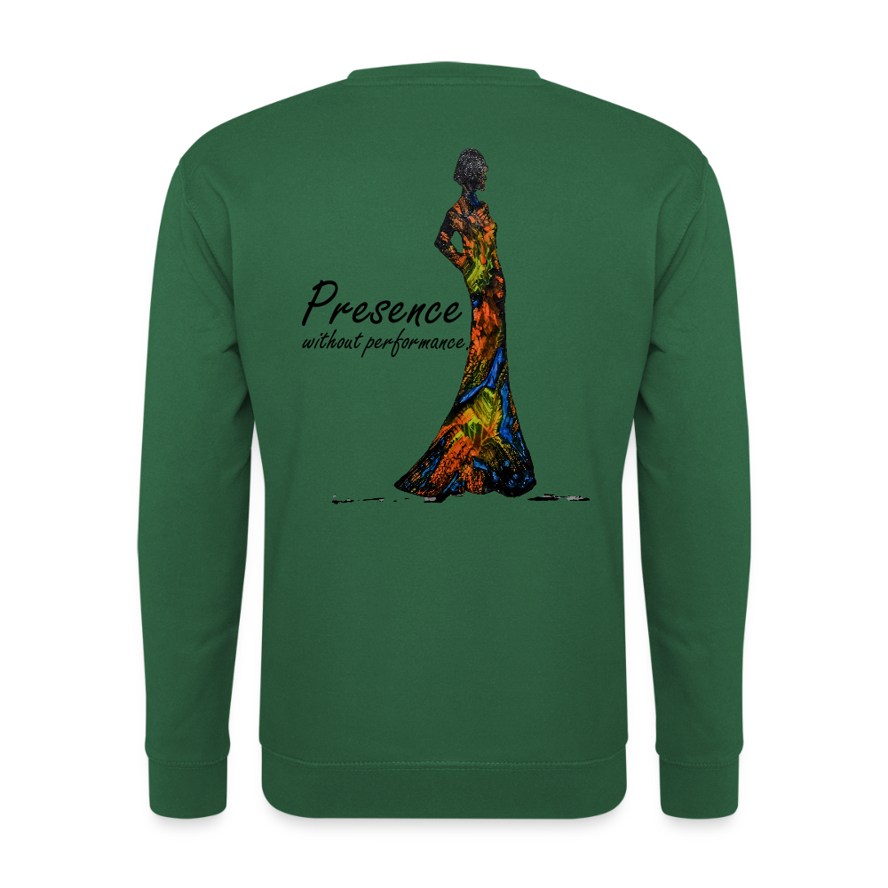 Unisex Pulli Presence Backprint - Grün