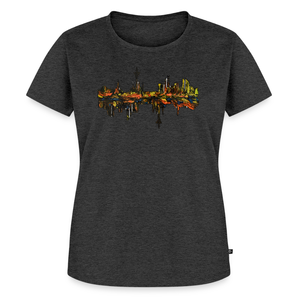 Frauen Premium T-Shirt Düsseldorfer Skyline V.3 - Anthrazit meliert