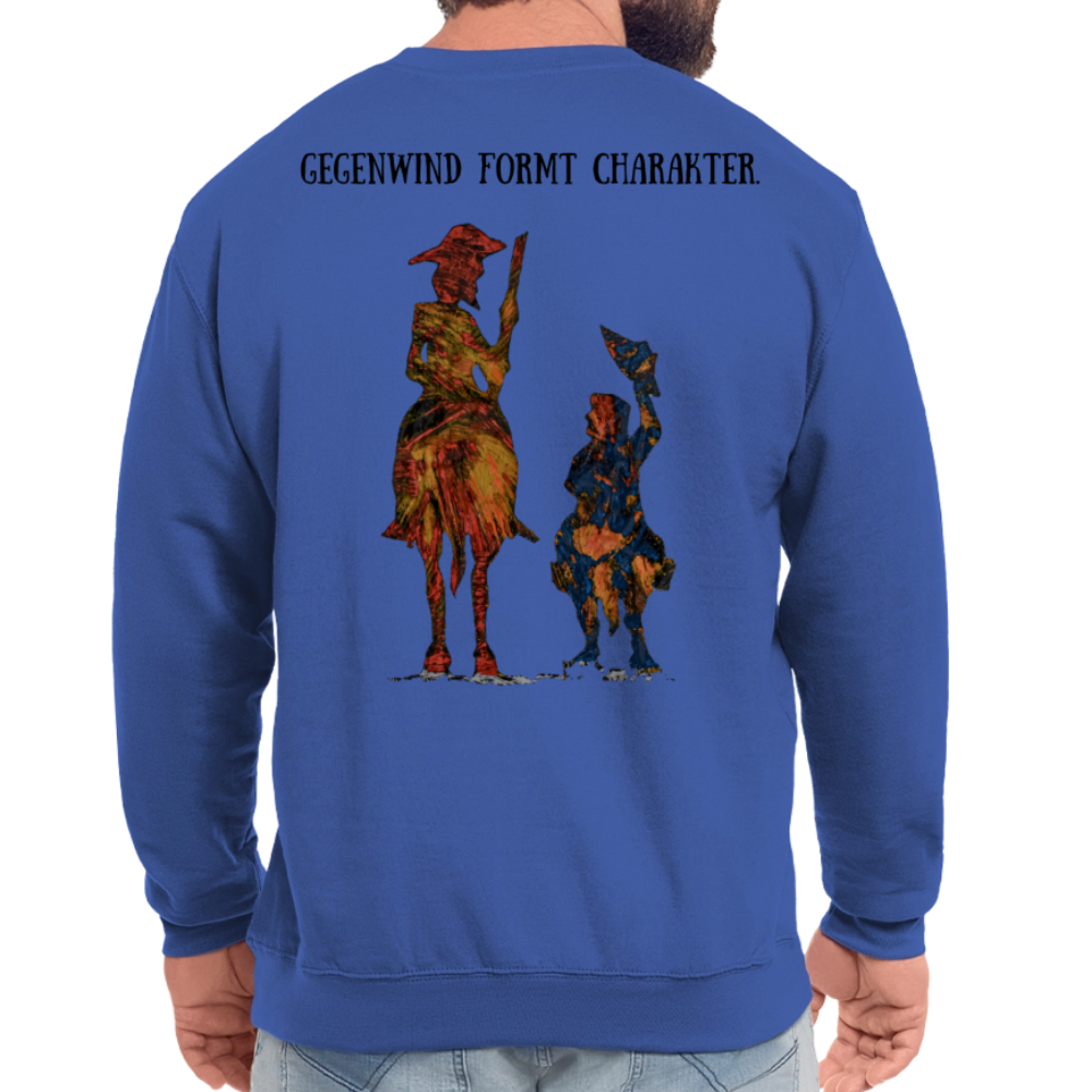 Unisex Pulli Don Quixote Backprint - Royalblau