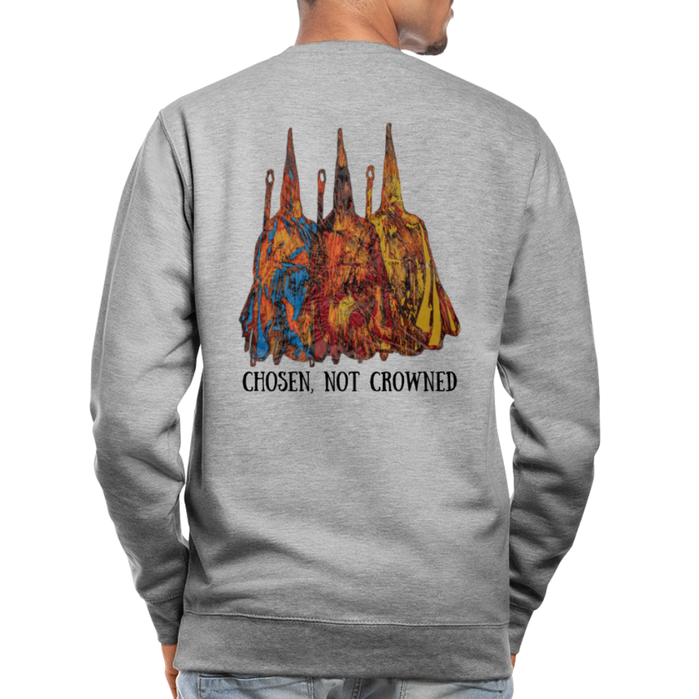 Unisex Pulli Nazzarener Backprint - Weißgrau meliert