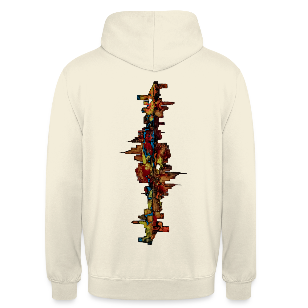 Unisex Hoodie Frankfurter Skyline Backprint - Vanille-Milchshake