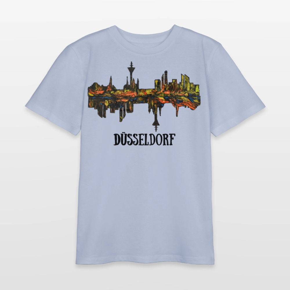 Unisex Teenager T-Shirt Düsseldorfer Skyline V.3 - Lavendel-Violett