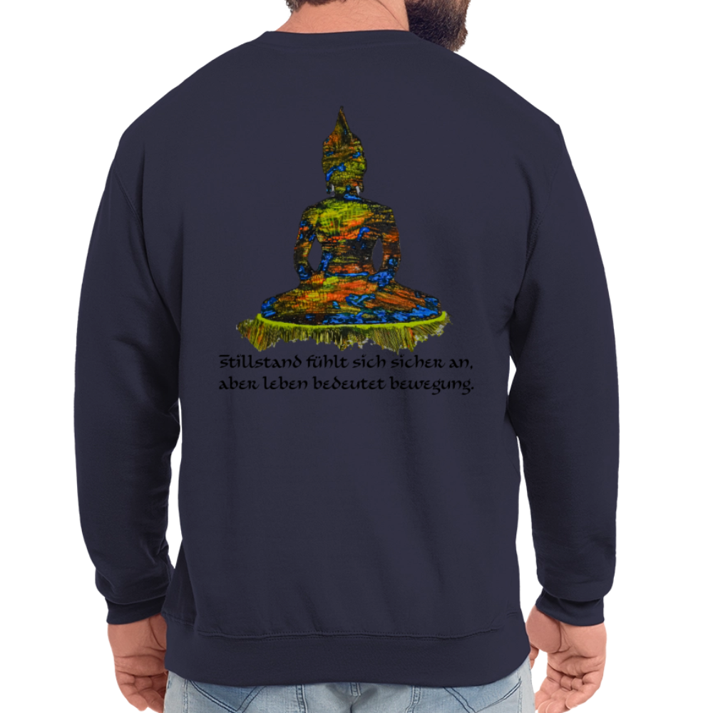 Unisex Pulli Buddha Backprint - Navy