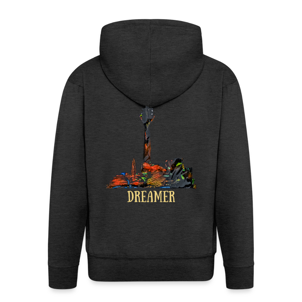 Männer Kapuzenjacke Düsseldorferskyline Backprint - Anthrazit