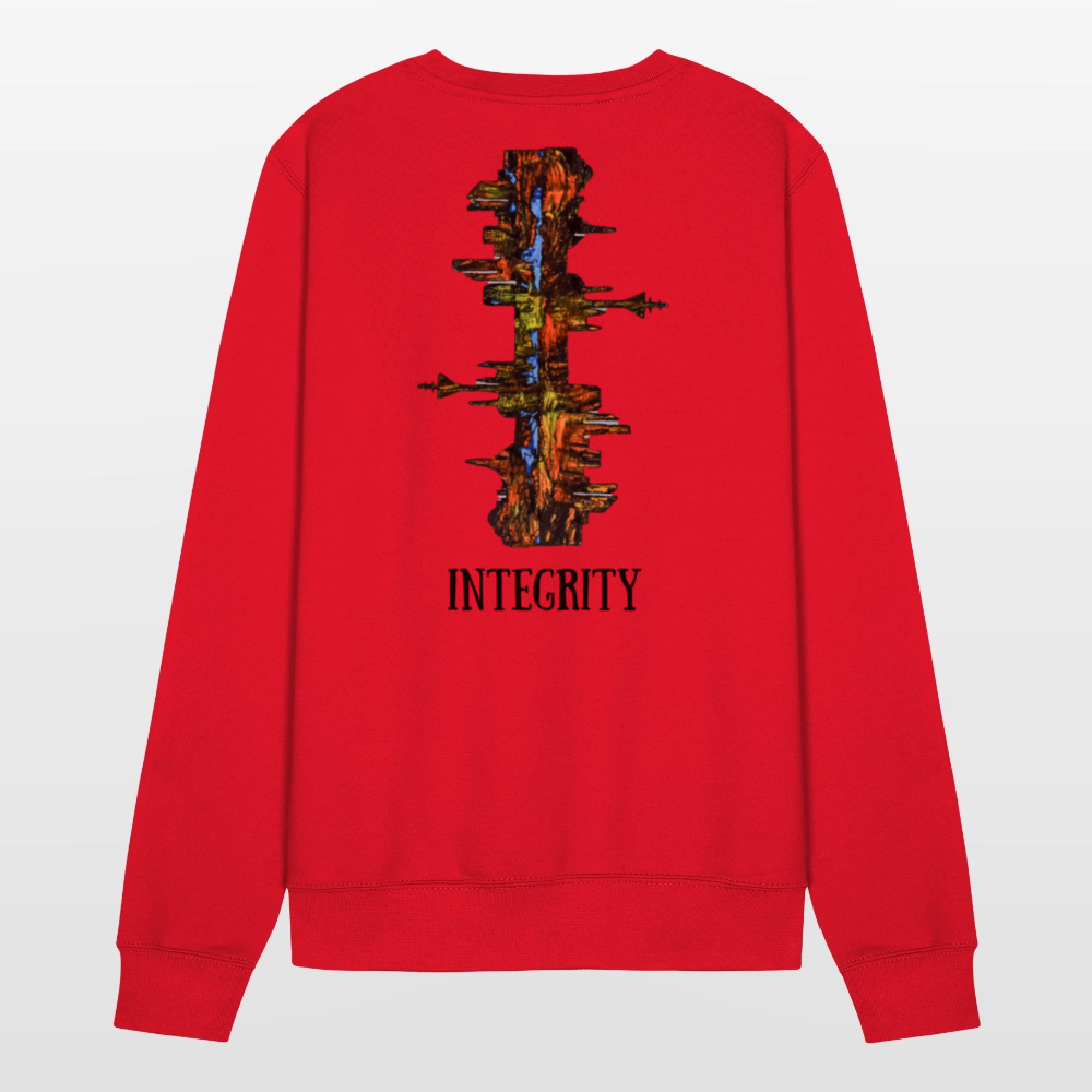 Unisex Pulli Düsseldorfer Skyline Backprint - Rot