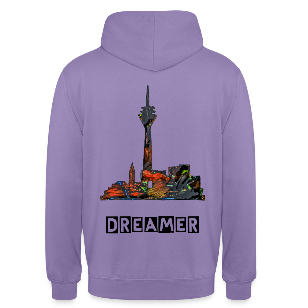 Unisex Hoodie Düsseldorferskyline Backprint - Lavendel